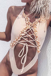 Traje de baño con volantes (2 colores)